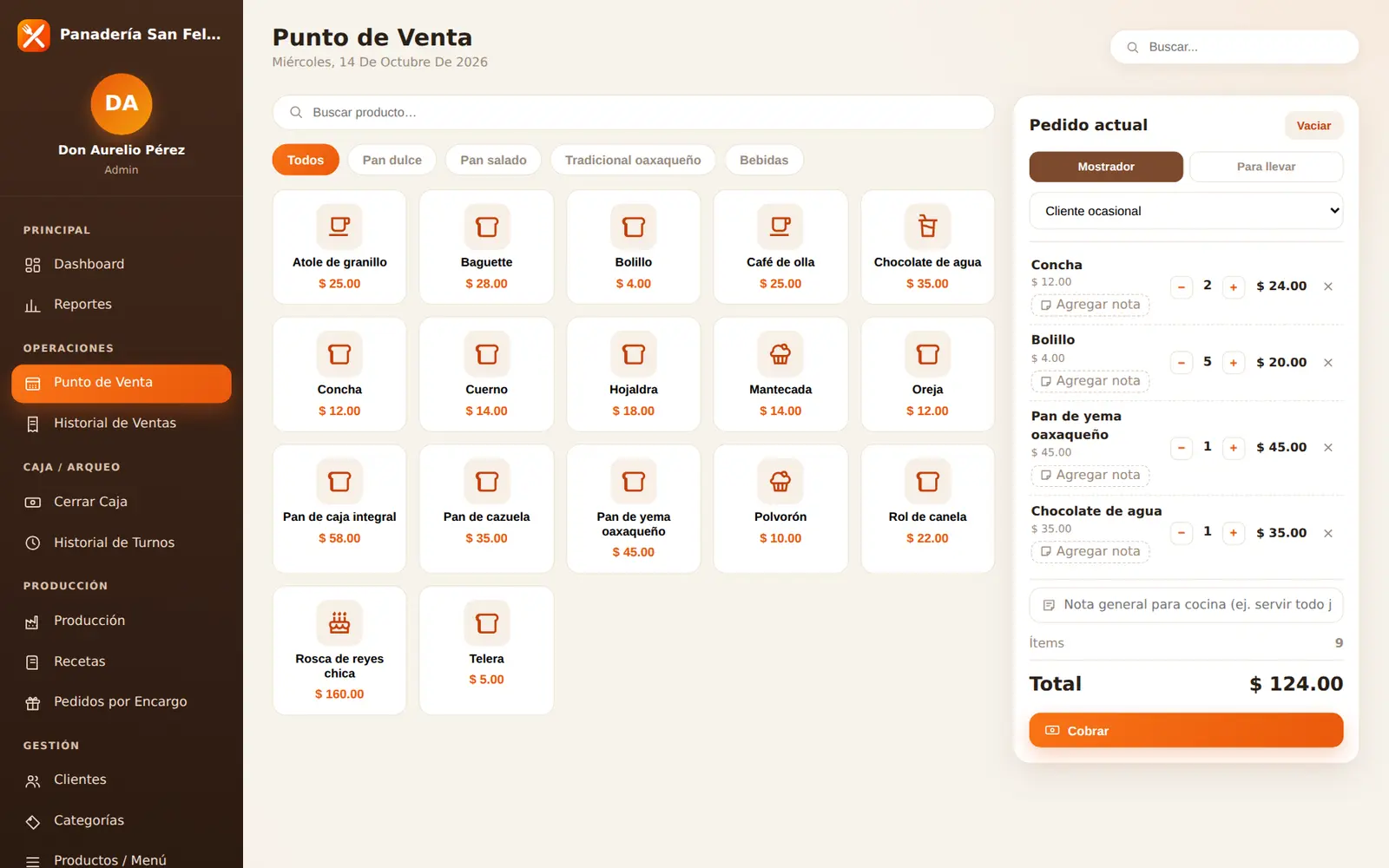Cibix para panadería: Venta en mostrador
