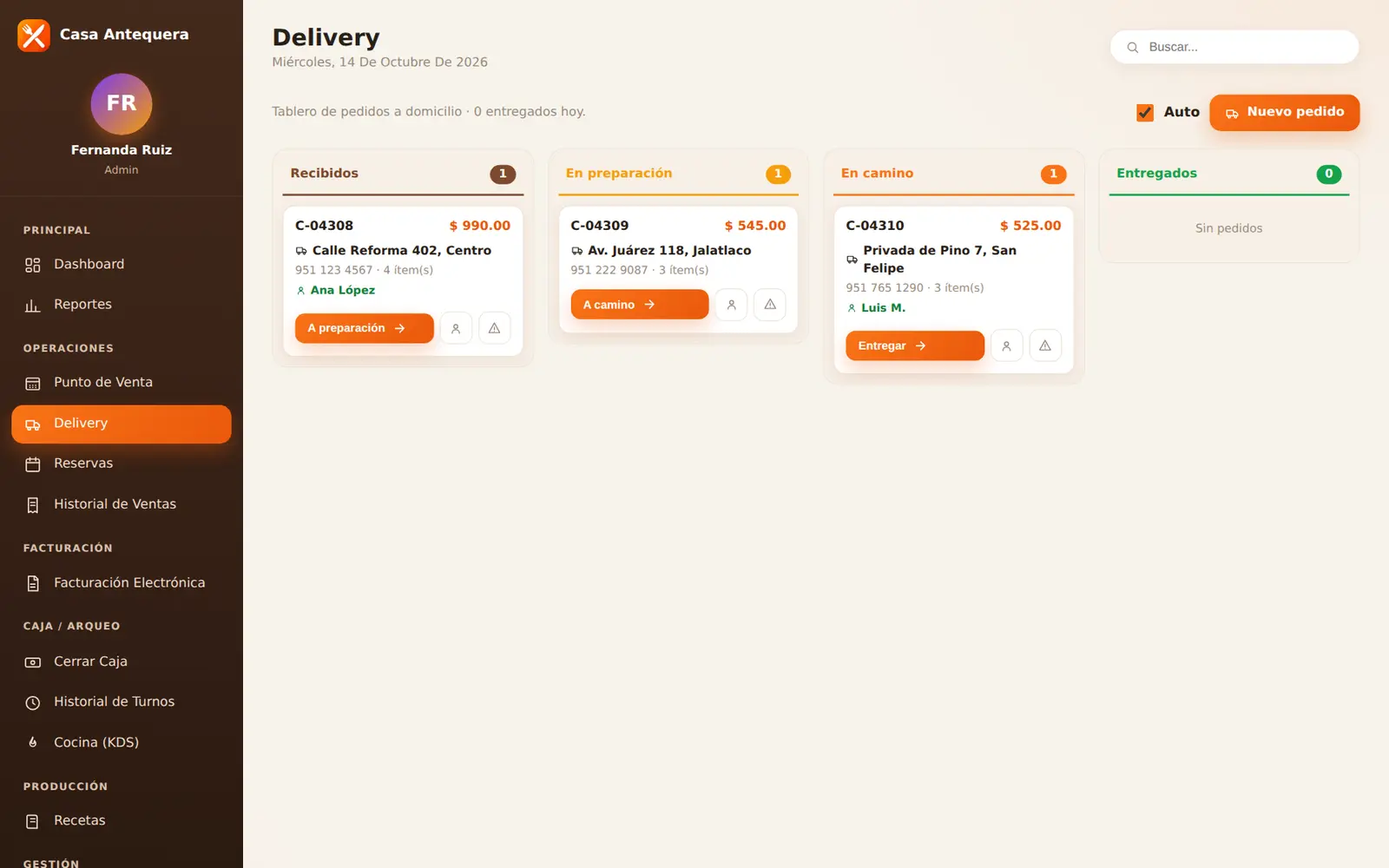 Cibix para restaurante: Delivery