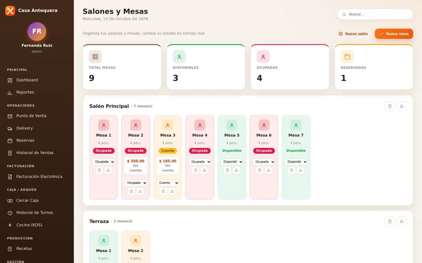 Cibix para restaurante: Mesas y salones